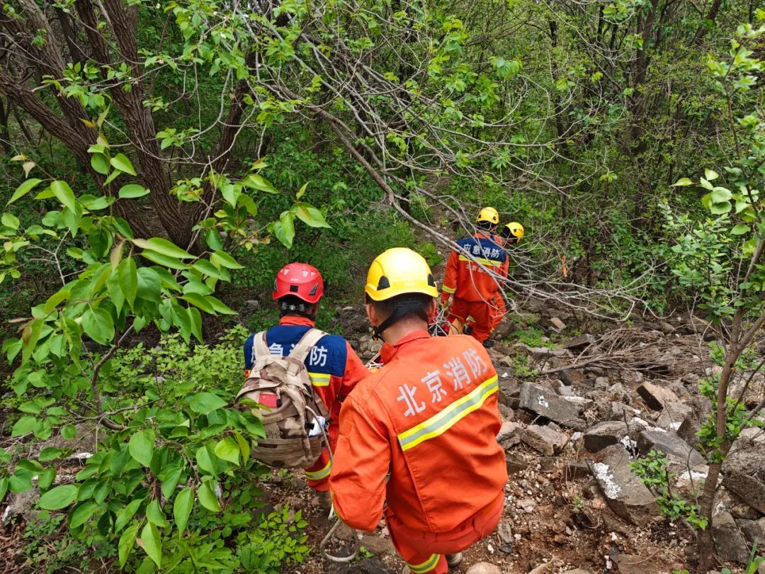 爬山中途崴脚，消防紧急救援