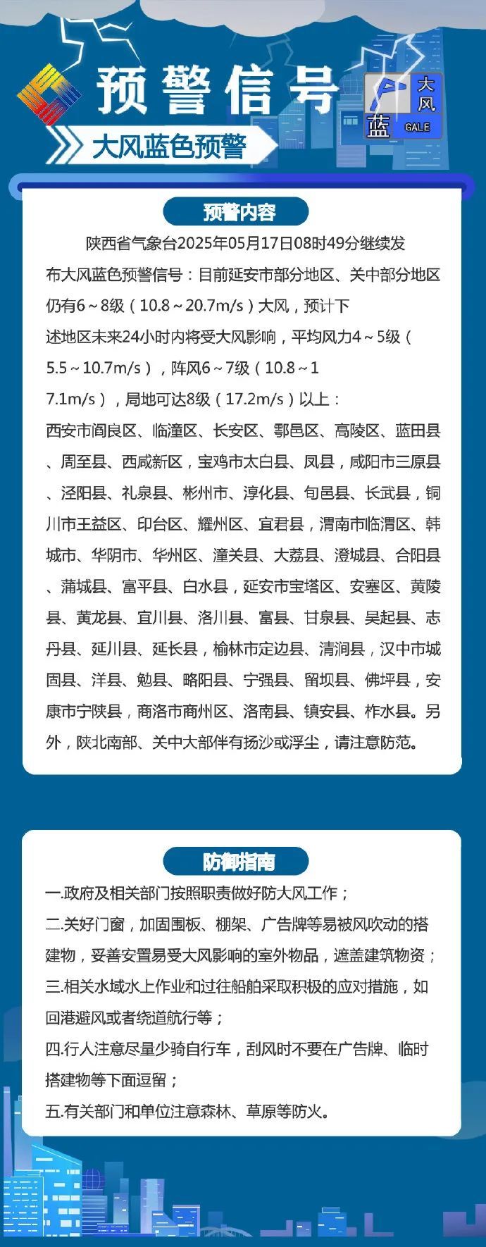 陕西省气象台继续发布大风蓝色预警 陕西省气象台继续发布大风蓝色预警
