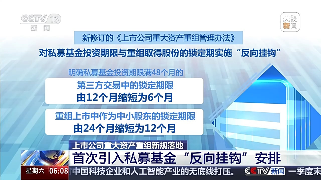上市公司重大资产重组新规落地 首次引入私募基金“反向挂钩”安排