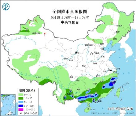 江南华南部分地区有较强降水 黄淮局地最高气温40℃