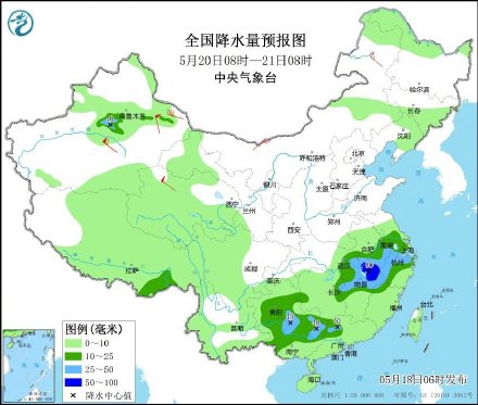 江南华南部分地区有较强降水 黄淮局地最高气温40℃