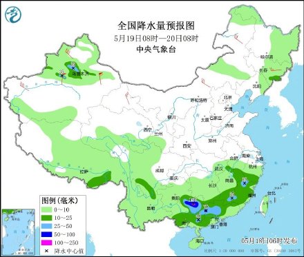 江南华南部分地区有较强降水 黄淮局地最高气温40℃