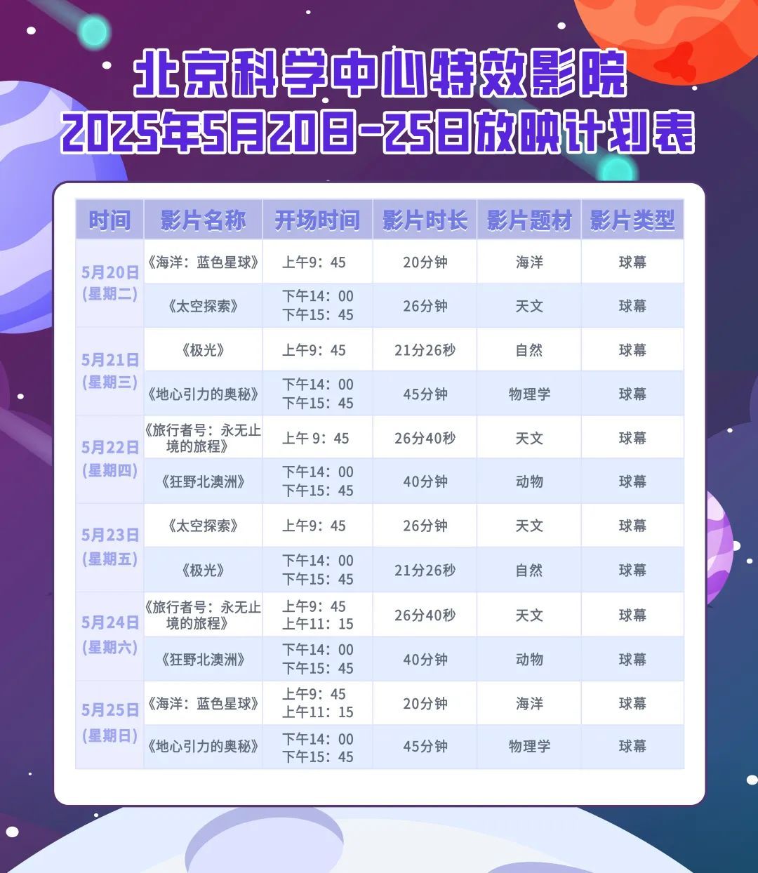 特效影院丨放映计划（5月20日—5月25日）