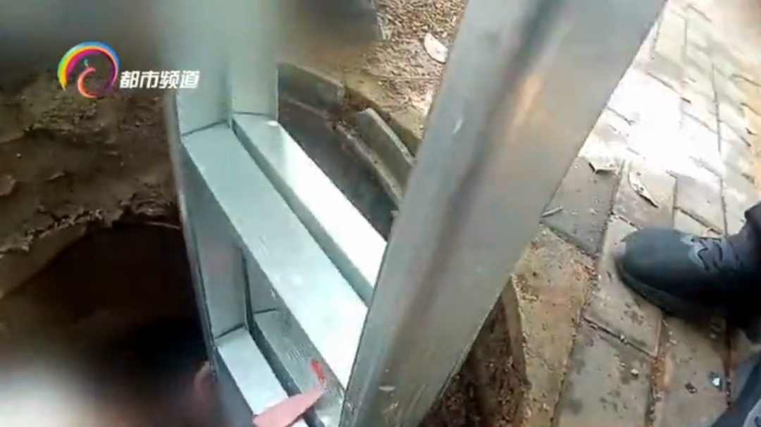 女子人行道上遛着狗,突然消失? 女子人行道上遛着狗,突然消失?