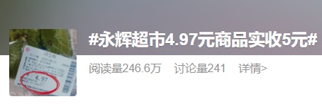 永辉超市“反向抹零” 上热搜！多地市场监管部门出手整治