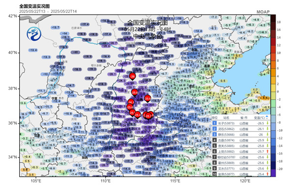 降温超20℃！降温实况图一片紫红色 这些地方从夏热切换到春凉