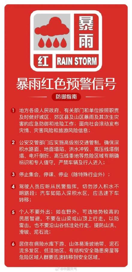 暴雨大暴雨来袭！武汉强降雨并未结束 暴雨红色预警生效中