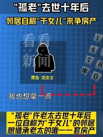 孤老去世十年留下300万房产，邻居自称“干女儿”要求分一半！法院判了→