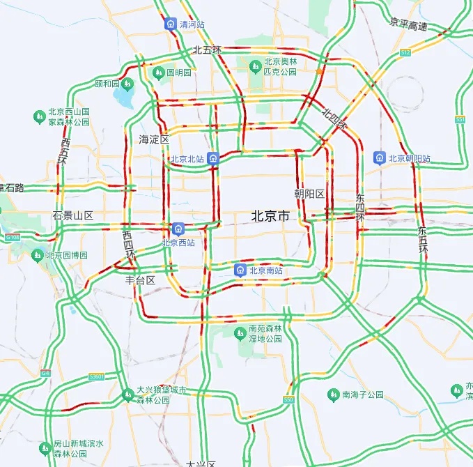 降雨+北风+降温！北京今日晚高峰已达严重拥堵！