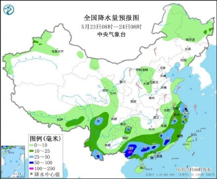 今日江南东部华南等地有较强降雨