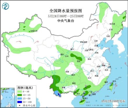 今日江南东部华南等地有较强降雨