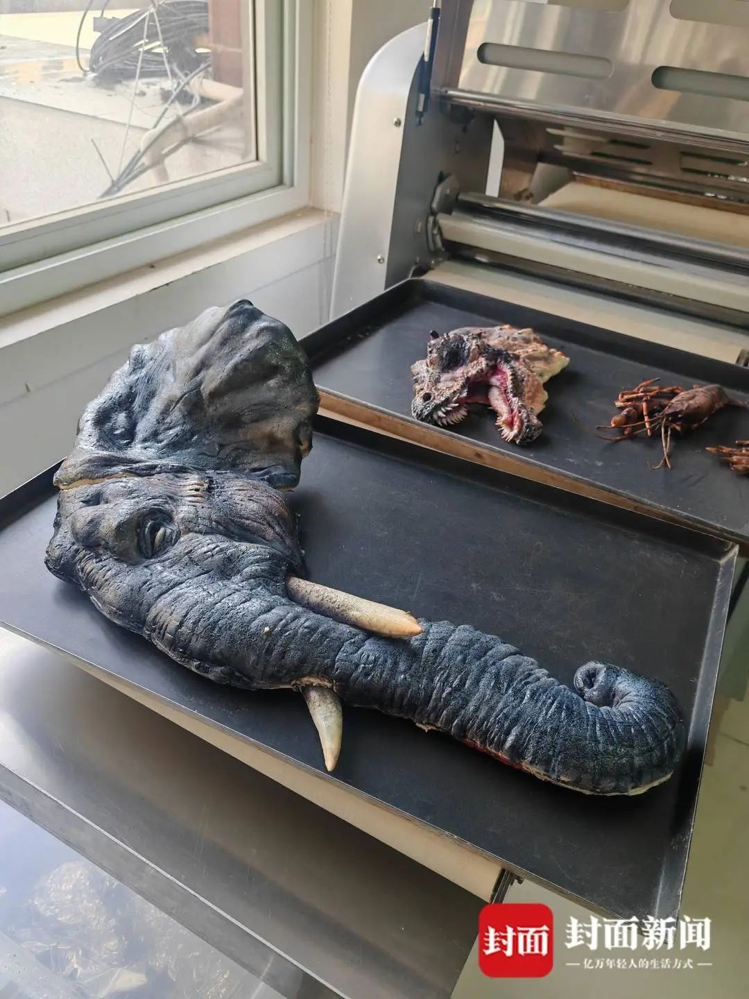 神还原！小伙做的面包太逼真，这个恐龙头你敢下嘴吗？