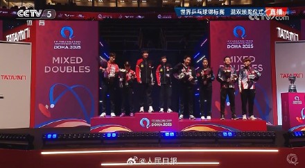 转存这一刻！王楚钦孙颖莎站上最高领奖台