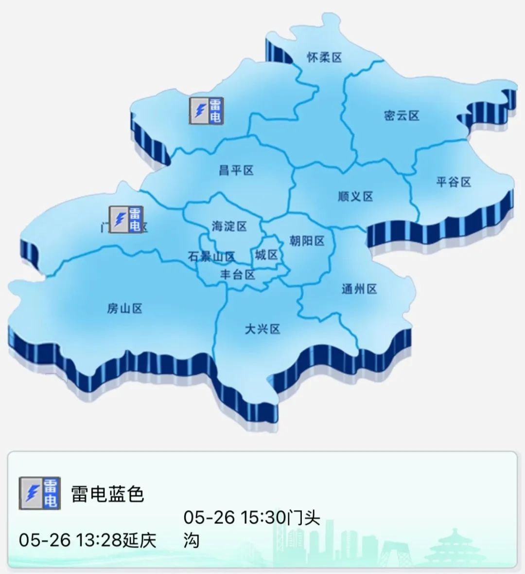 北京两区发布雷电预警！局地雷雨+短时大风+小冰雹
