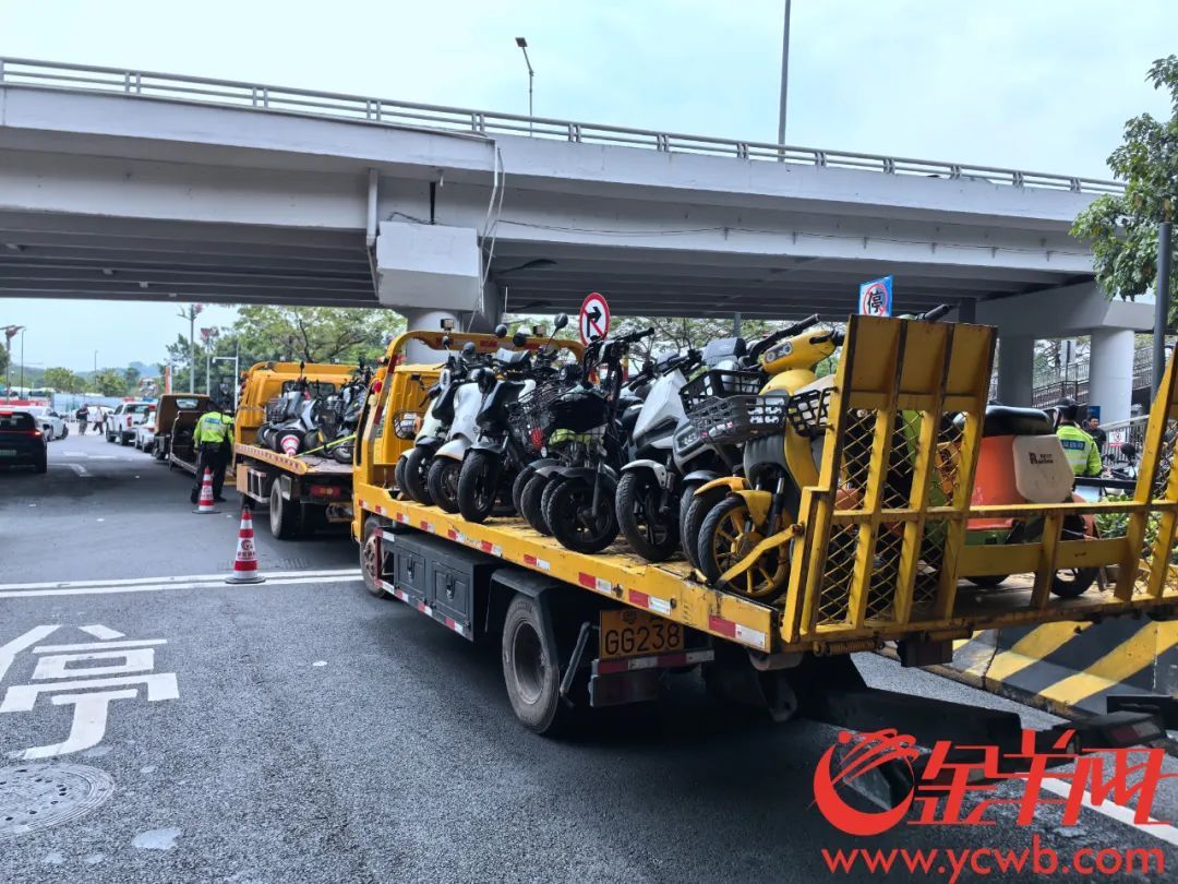 直击广州地铁口“电鸡”整治：多辆无牌车被扣，占道车被拖移
