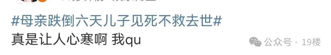 66岁母亲倒卧厕所6天后死亡,同住儿子“见死不救”!邻居:他是个孝子 66岁母亲倒卧厕所6天后死亡,同住儿子“见死不救”!邻居:他是个孝子