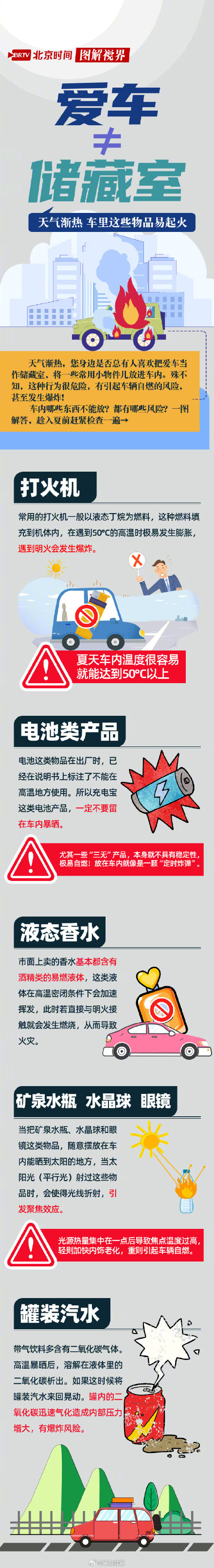 夏季到来车里别放这些物品，当心易燃易爆炸！