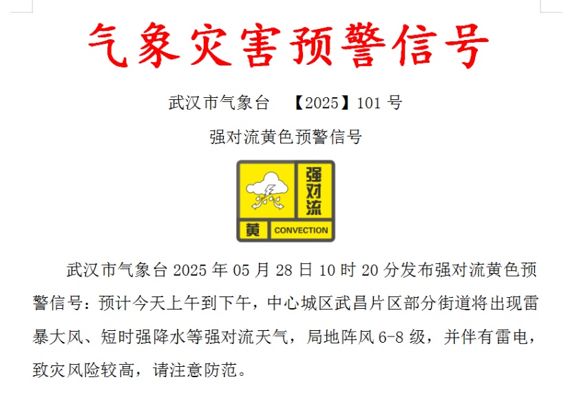 暴雨、大暴雨、雷暴大风!武汉连发预警 暴雨、大暴雨、雷暴大风!武汉连发预警