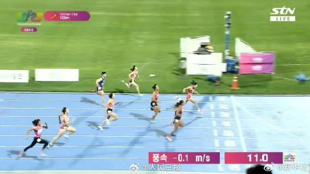 太牛了！梁小静亚锦赛女子100米11秒37夺冠