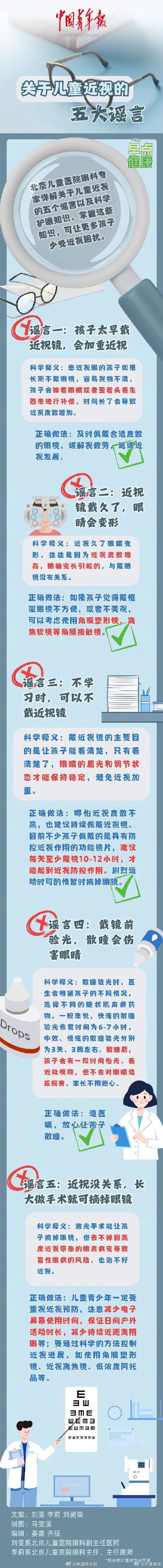 关于儿童近视的五大谣言 关于儿童近视的五大谣言