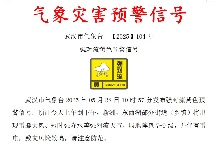 暴雨、大暴雨、雷暴大风!武汉连发预警 暴雨、大暴雨、雷暴大风!武汉连发预警