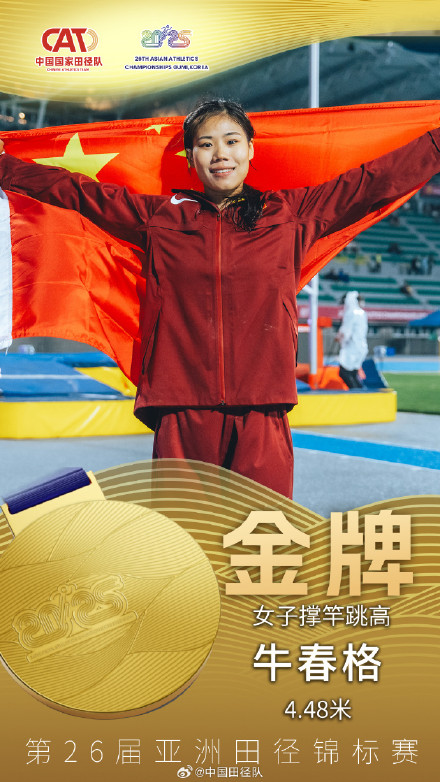 田径亚锦赛中国队再添6金
