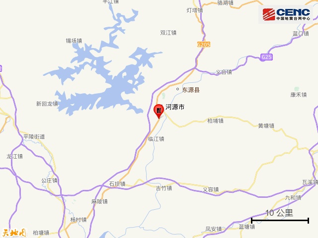 广东河源市源城区发生3.5级地震,震源深度11千米 广东河源市源城区发生3.5级地震,震源深度11千米