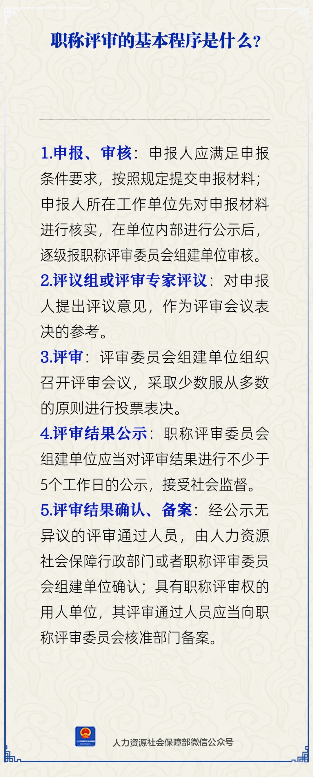 职称评审的基本程序是什么?人社部解答 职称评审的基本程序是什么?人社部解答