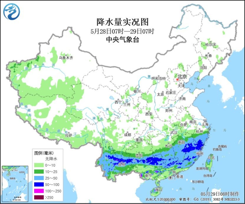 29日福建南部广东海南岛等地有大雨或暴雨 29日福建南部广东海南岛等地有大雨或暴雨