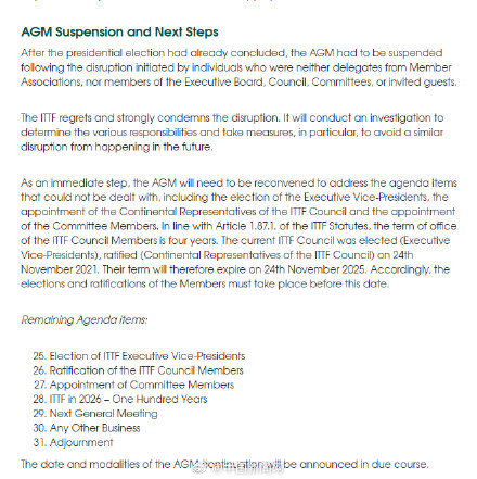 国际乒联发声明回应选举争议 国际乒联发声明回应选举争议