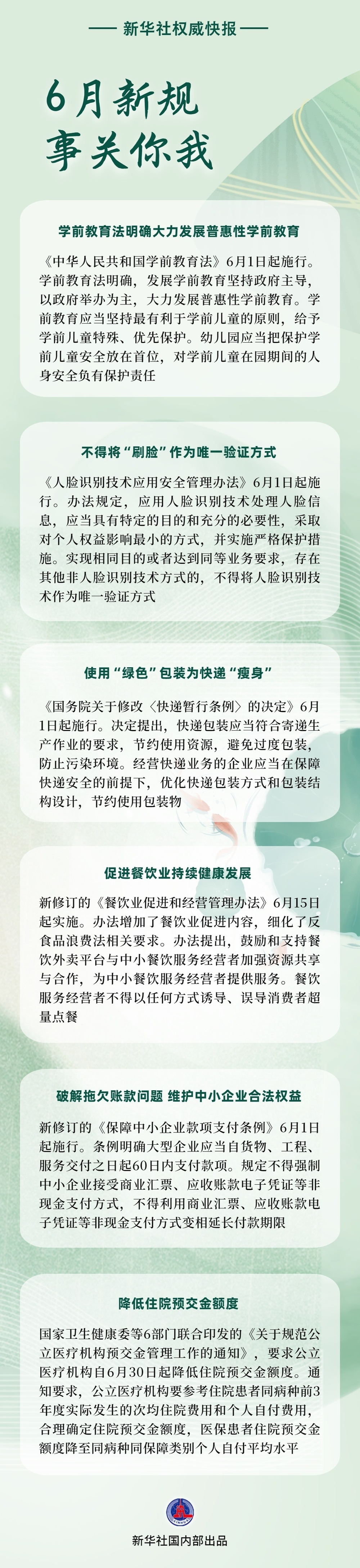 6月新规,事关你我!一起来看,哪条你最关注? 6月新规,事关你我!一起来看,哪条你最关注?