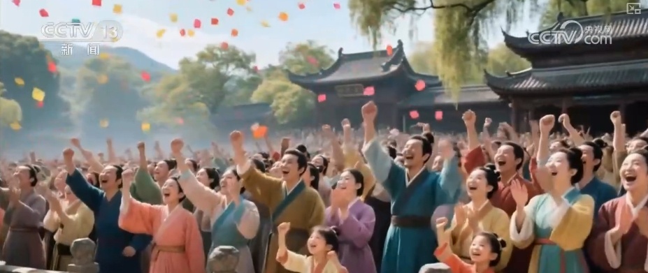 AI再现金明池上赛龙舟 现代游客呐喊与千年前欢呼声隔空和鸣共振 AI再现金明池上赛龙舟 现代游客呐喊与千年前欢呼声隔空和鸣共振