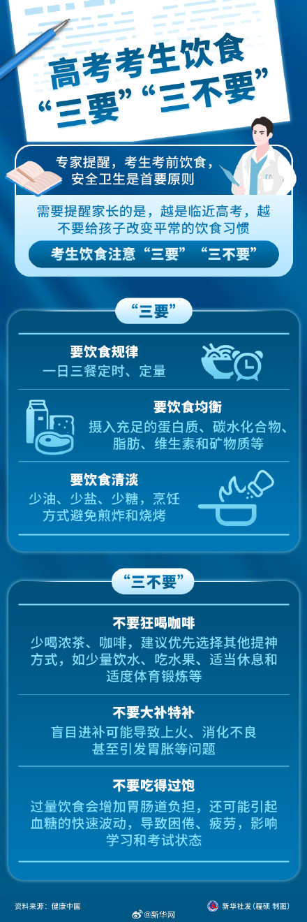 高考考生饮食三要三不要 高考考生饮食三要三不要