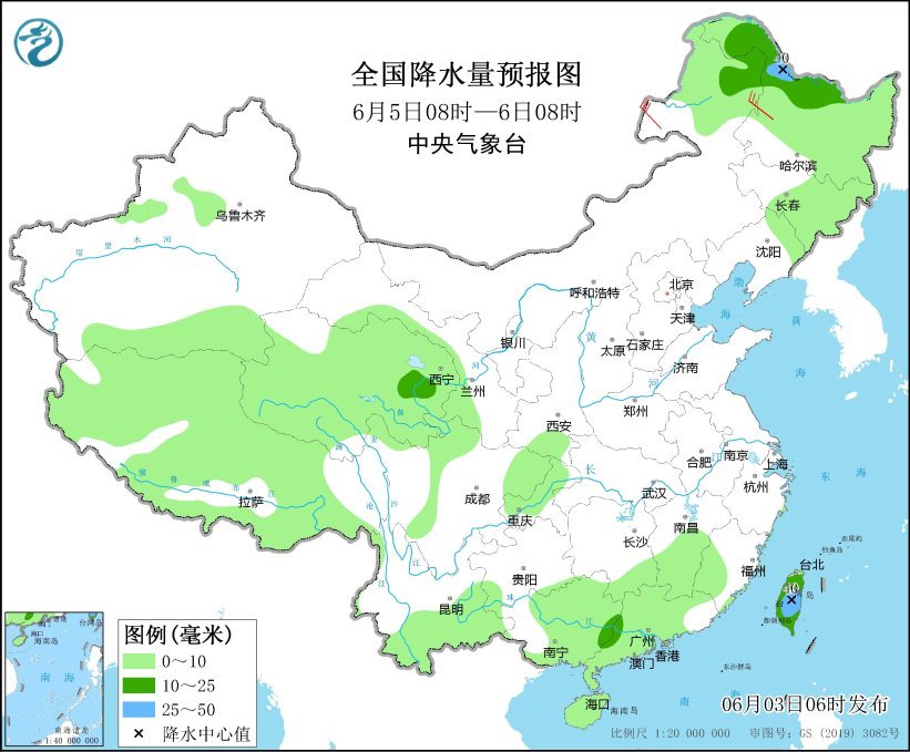 华南沿海台湾等地有较强降水 东北地区多阵性降雨 华南沿海台湾等地有较强降水 东北地区多阵性降雨