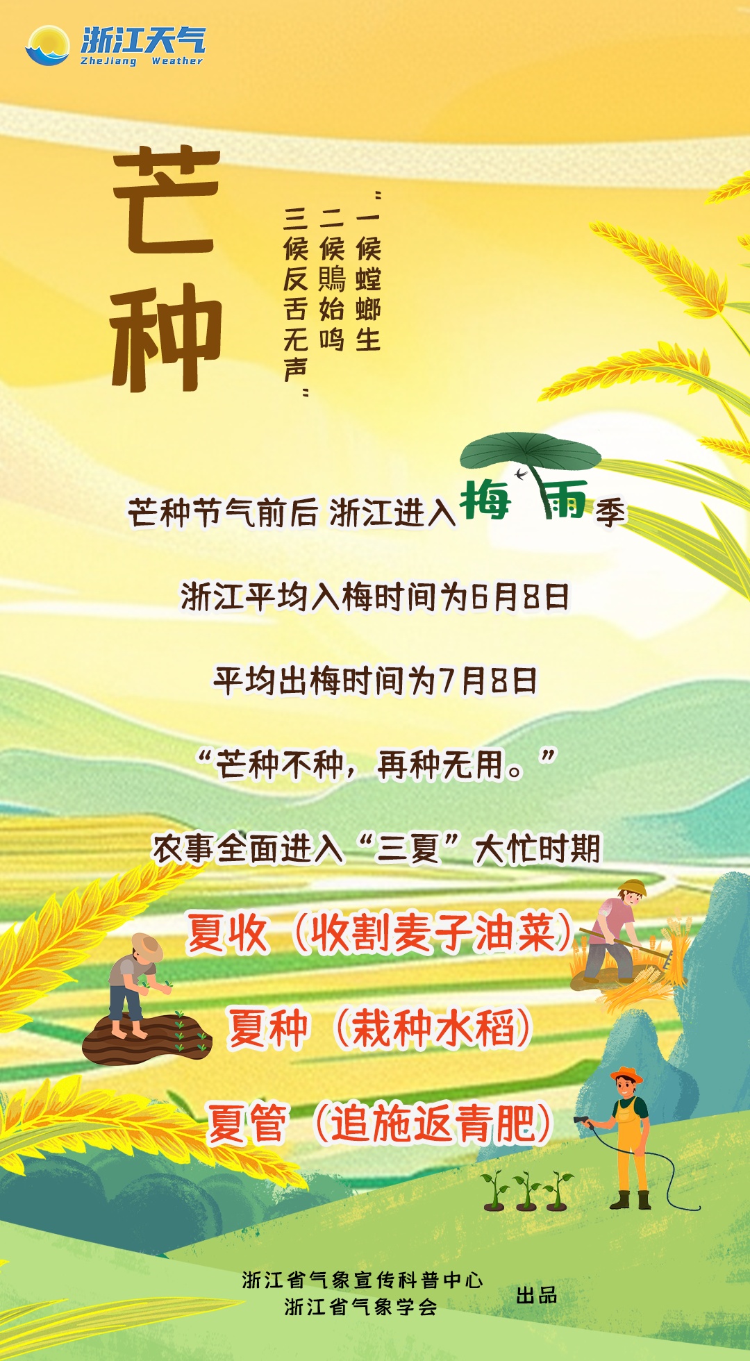 高考期间浙江天气如何?今日芒种,有这些习俗 高考期间浙江天气如何?今日芒种,有这些习俗
