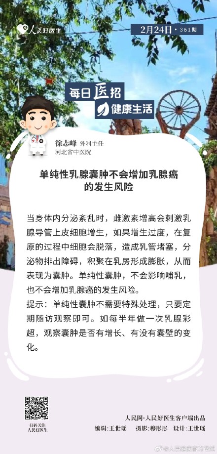 单纯性乳腺囊肿不会增加乳腺癌的发生风险 单纯性乳腺囊肿不会增加乳腺癌的发生风险