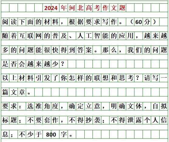 河北2025高考作文题出来啦！你会怎么写？