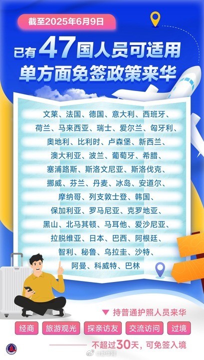 我国单方面免签朋友圈增至47国 我国单方面免签朋友圈增至47国