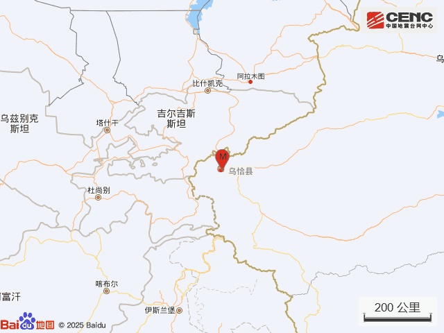 新疆克孜勒苏州乌恰县发生3.7级地震，震源深度23千米