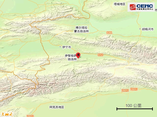 新疆伊犁州巩留县发生3.3级地震，震源深度20千米
