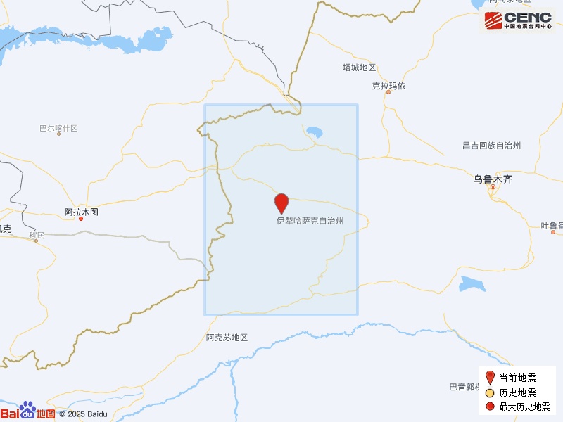 新疆伊犁州巩留县发生3.3级地震，震源深度20千米