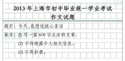 上海过去22年中考作文题一览！你写的是哪一篇？