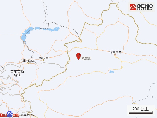 新疆伊犁州巩留县发生3.3级地震，震源深度20千米