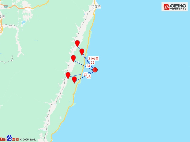 台湾附近又发生地震