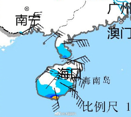 台风蝴蝶即将登陆或擦过海南岛