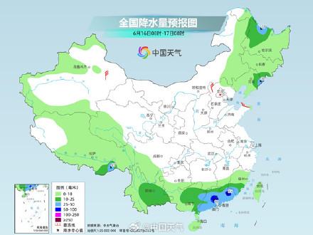 华南江南强降雨继续 北方降雨向东北转移