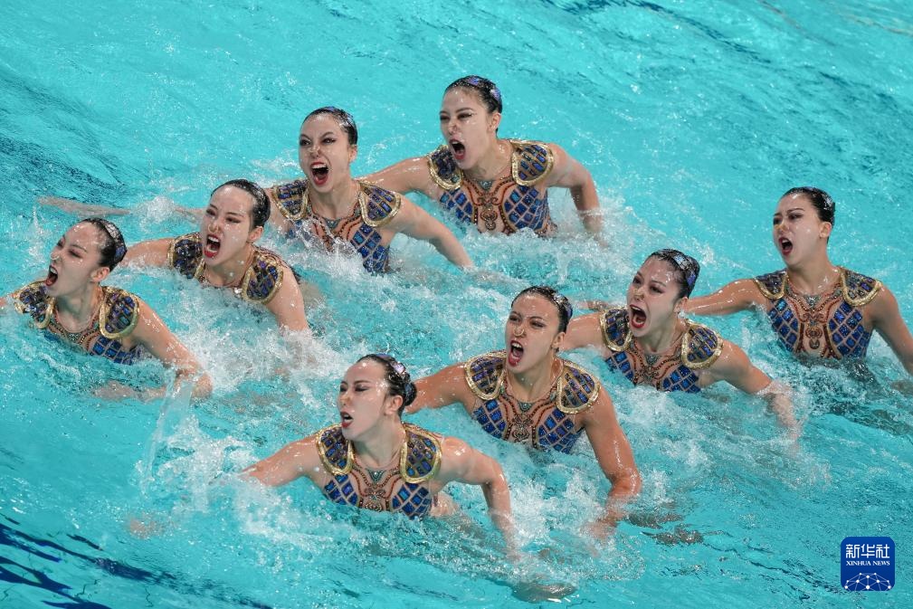 花样游泳世界杯总决赛:中国队夺得集体技巧自选冠军 花样游泳世界杯总决赛:中国队夺得集体技巧自选冠军