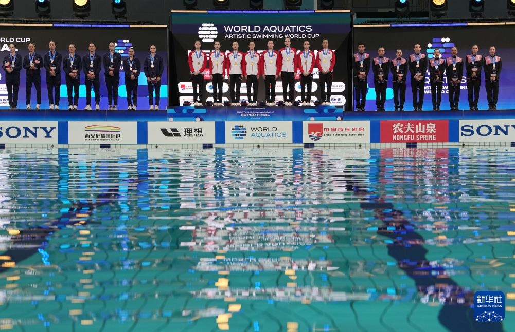 花样游泳世界杯总决赛:中国队夺得集体技巧自选冠军 花样游泳世界杯总决赛:中国队夺得集体技巧自选冠军