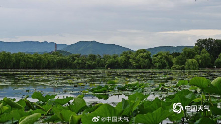 北京颐和园雨后美如水墨画