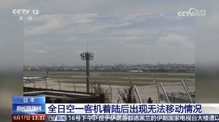 日本一客机着陆后无法移动 日本一客机着陆后无法移动
